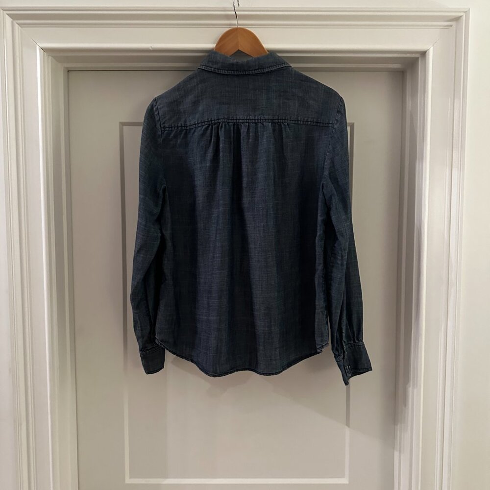 Trina Turk Deep Denim Shirt with Neck Ties - Size Large- Barely Worn - Picture 4 of 8